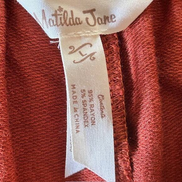 Matilda Jane Heart to Heart Warm Welcome Orange Wide Leg Pants, size Large - Picture 5 of 7